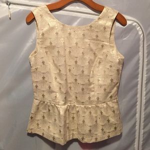 H&M | gold metallic peplum top