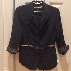 Navy blazer from Anthropologie