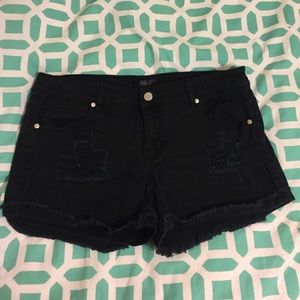 Black Denim Shorts