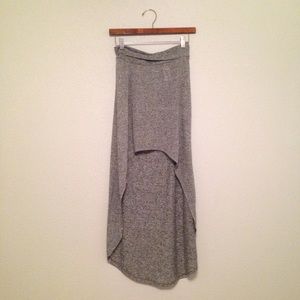 Heather Grey Hi-Lo Jersey Skirt