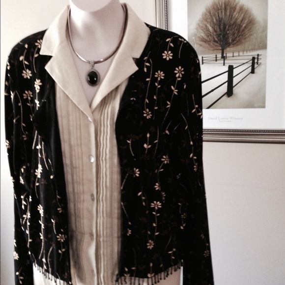 Teddi Black Velvet Beaded Jacket