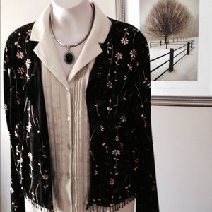 Teddi Black Velvet Beaded Jacket