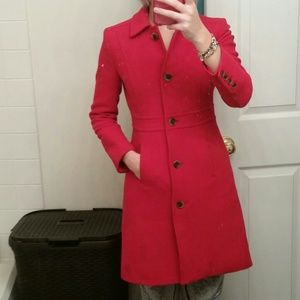 J crew 00p red wool coat