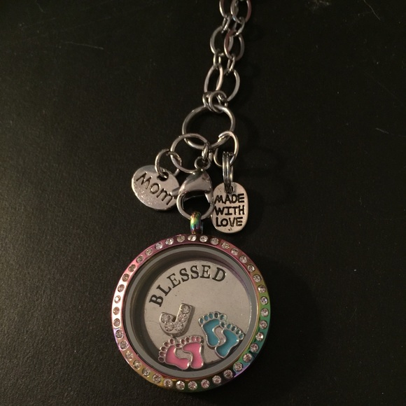 Rainbow colored floating locket