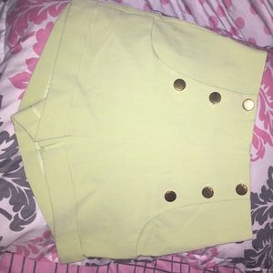 Freight exchange green high waist shorts