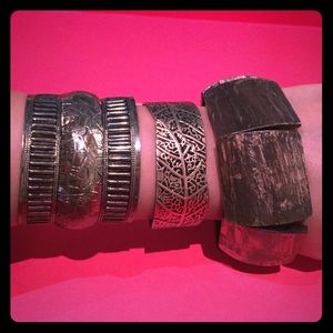 Bundle Bronze and Wood Bracelets