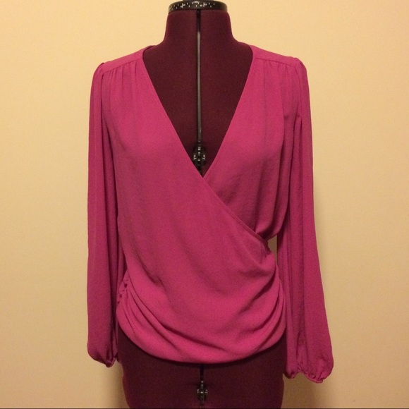Bellatrix Tops - Long sleeve fuchsia blouse
