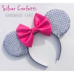 Silver confetti inspired mouse  ears!