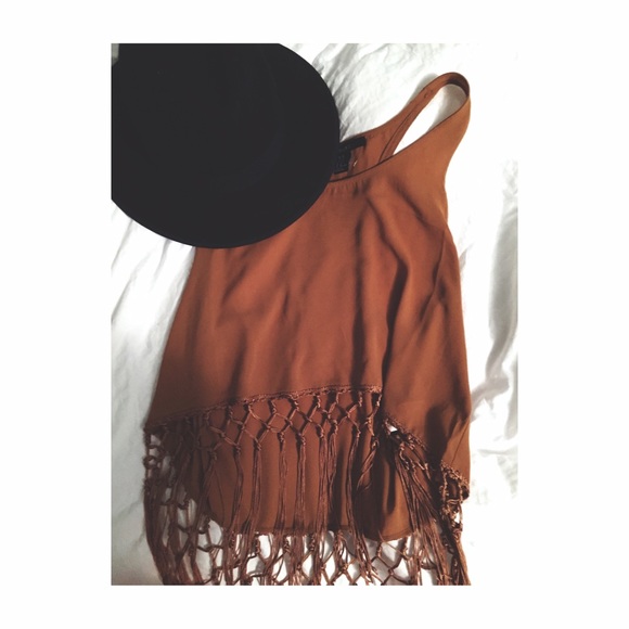 Orange Fringe Top