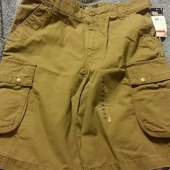 Olive polo shorts