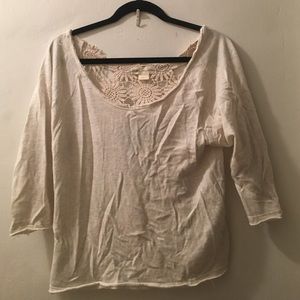 Beige sweater with sunflower back