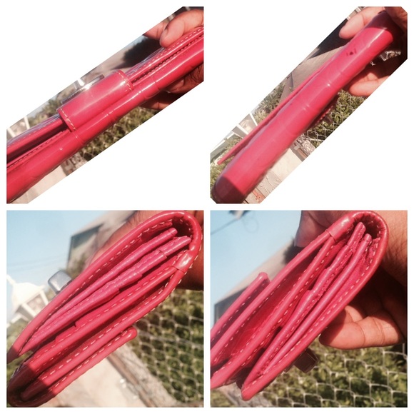🚫SOLD Coach Turnlock Patent Leather Wallet Pink - Picture 4 of 4
