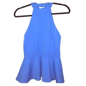 Arden B. Sleeveless Mock-Neck Peplum Top **NWT**