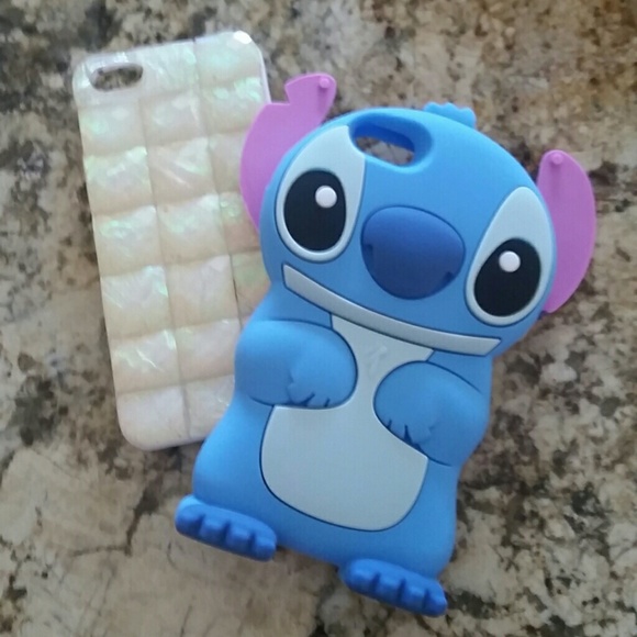 🔴SOLD🔴Lilo and Stitch/ pearl white Iphone 5 case