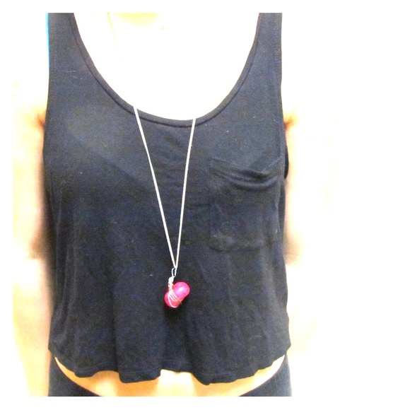 Small Black Crop Top w/ Front Pocket