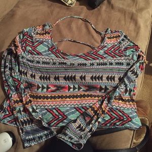 Tribal Crop top long sleeve