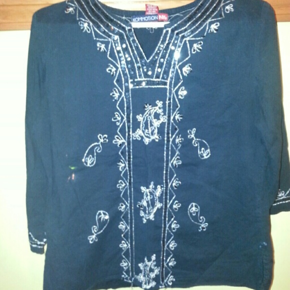 Tunic Style embroidered shirt - Picture 1 of 2