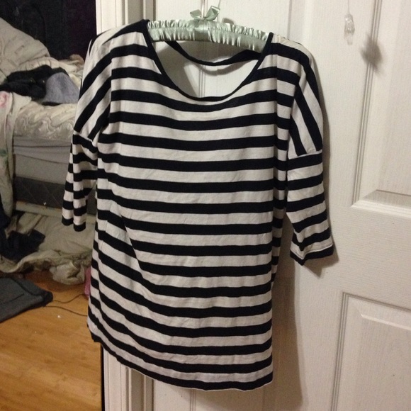 Black and white striped top