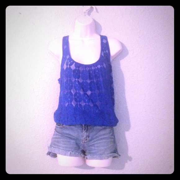 Rue21 jean shorts and sheer tank top