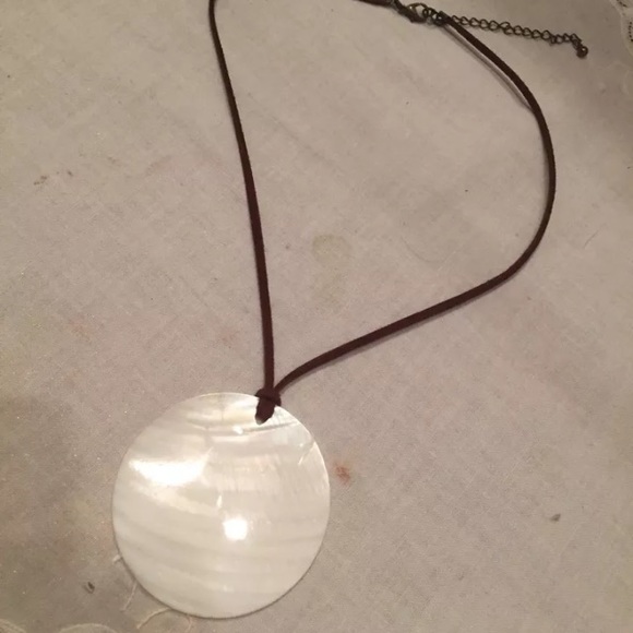 Leather & shell necklace