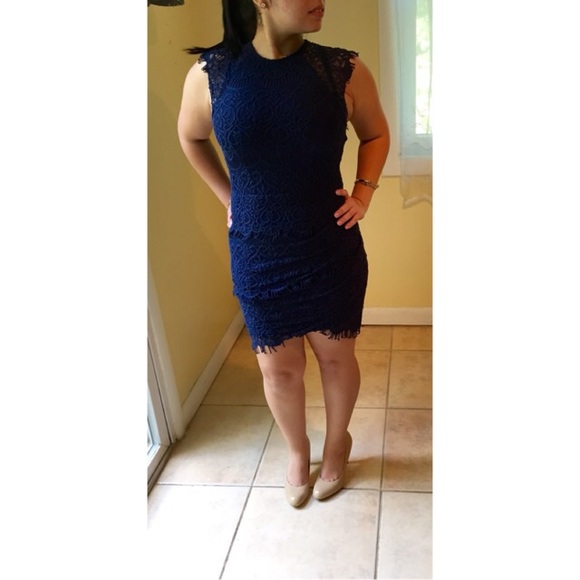 Sleeveless Navy Blue Dress.