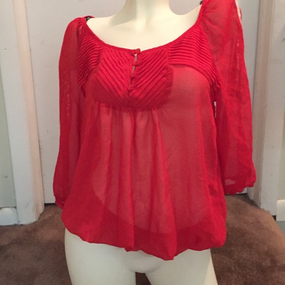 Hot red blouse