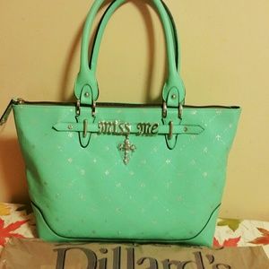 NWT MISS Me handbag Purse fleur de lis