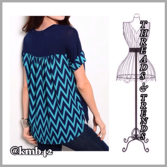 Threads & Trends Tops - Emerald Chevron Top