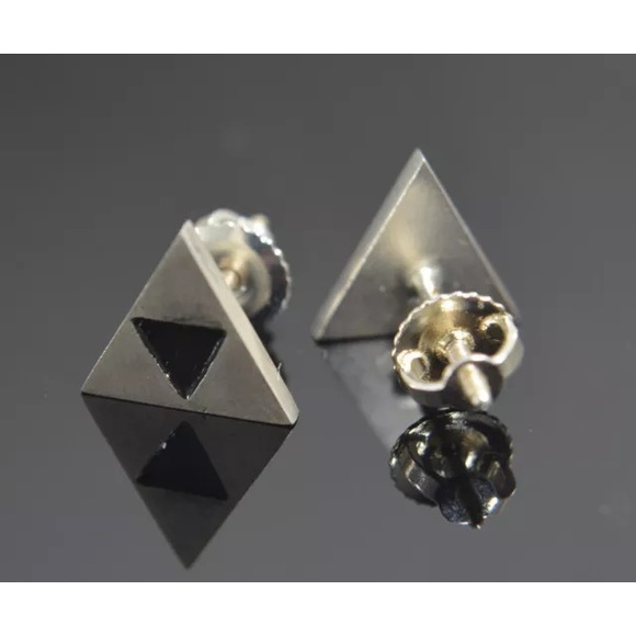 Hand made Jewelry - Triforce Earrings Zelda Link SS.925