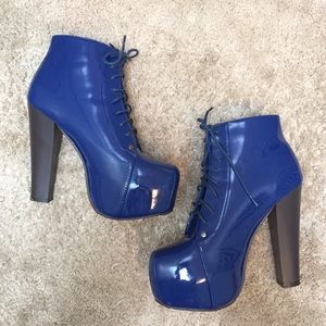💙Fun neon blue high heels boots! 💙