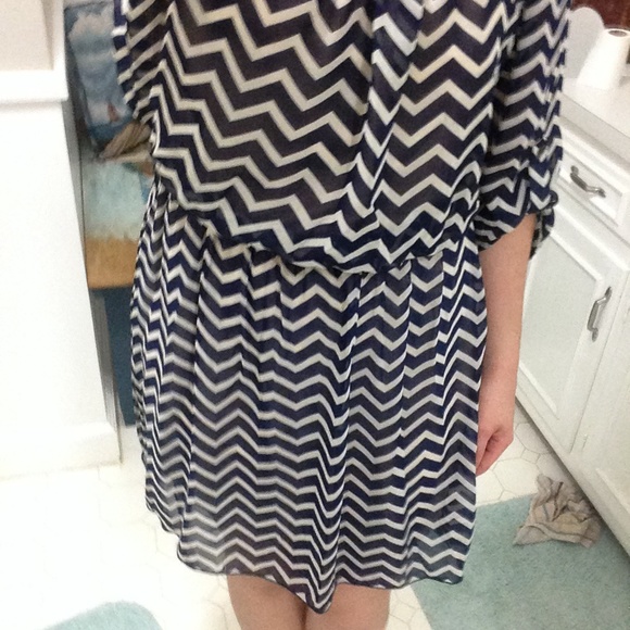 Chevron chiffon dress