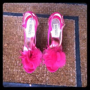 Never worn Badgley Mishka HOT pink heels