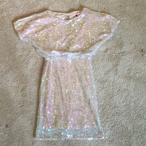 Lulu's:NEW W/ TAGS white iridescent sequined dress