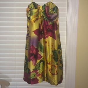 Cache Dress Yellow Silk