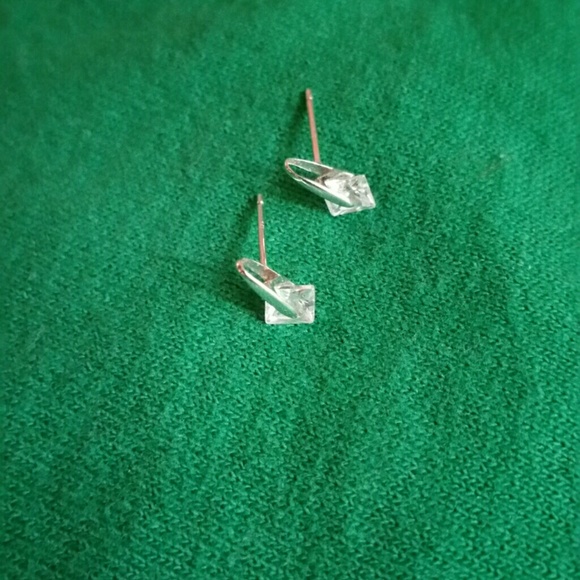 Stamped 14k white gold earrings