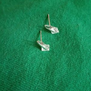 Stamped 14k white gold earrings