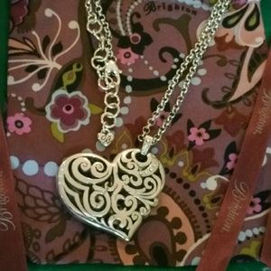 Brighton crystal heart necklace with cute gift bag