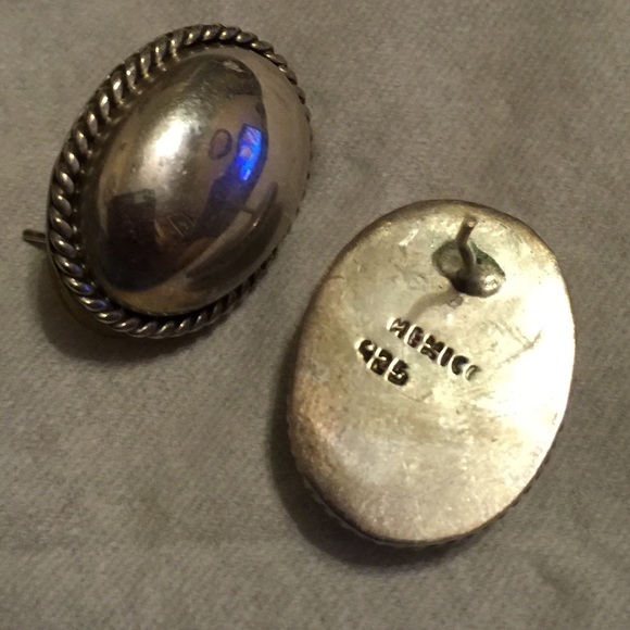 Domed Sterling Earrings - Picture 2 of 3