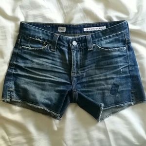 AG Frayed denim shorts