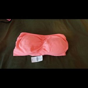 Coral seamless tube bra