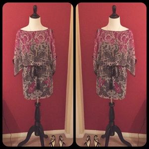 Kimono sleeve print dress
