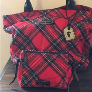 Large Plaid Bag and clutch Downey and Burke