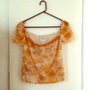 Zara floral boho blouse