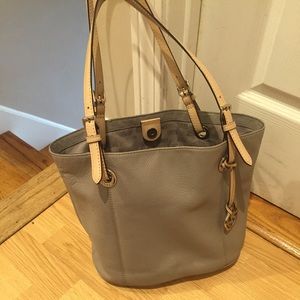 Grey leather Michael Kors tote