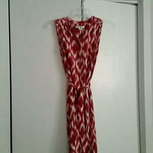 New red multi 100% rayon dress, not worn