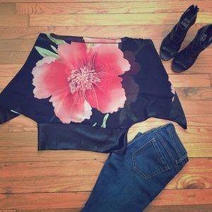 F21 sheer floral top
