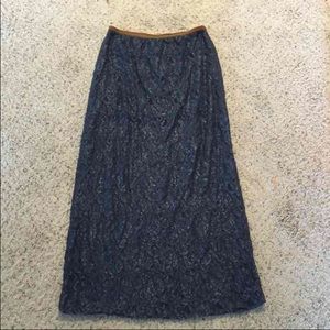 Fossil blue lace maxi skirt