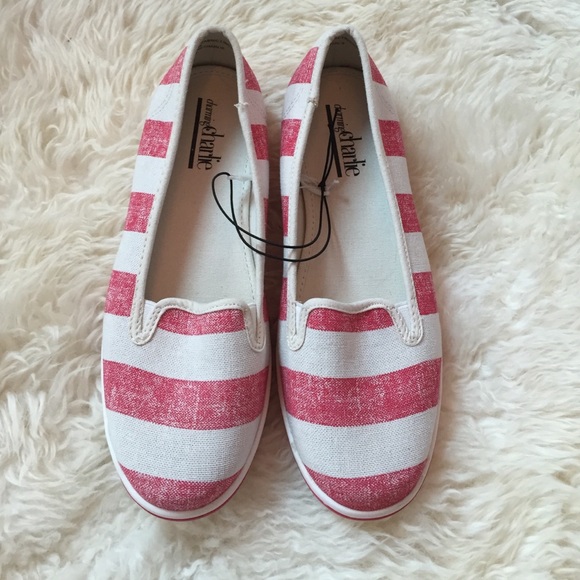 Red and White Striped Shoes