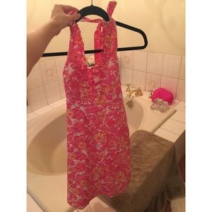Lilly Pulitzer halter dress white chum bucket