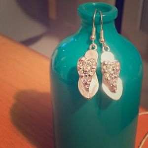 🌅Beautiful Diamond Sandal Earrings4the Beach Babe